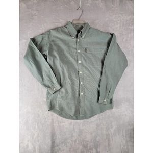 Giorgio Armani Jeans Mens Long Sleeve Shirt L Green Basic Vintage Style Casual